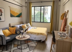 独栋·冠寓 珠海前山环宇路店 阳台房开放式厨房！电梯房押一0中介 租期灵活 当天可入住 开间_宏华花园租房