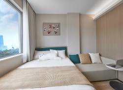 独栋·源悦里青年公寓酒店 国贸店 地铁旁丨精装小户 民用水电 押一付一  1996 元轻松安家 开间_美居中心装修材料城租房