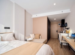 独栋·源悦里青年公寓酒店 国贸店 旗峰公园地铁口月付带布草有打扫 可开票 开间_美居中心装修材料城租房