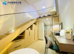 独栋·贝壳新青年公寓 七宝地铁站店 【年租特惠】9号线七宝地铁站 温馨复式  可月付 精装带衣柜多储物空间近万象城七宝老街 1室1厅_七莘路3755号租房