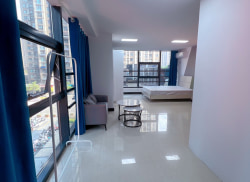 独栋·厢寓公寓 绿地蓝海翡翠公馆 新城区附近   拎包入住 可短租 1室1厅_蓝海翡翠公馆租房