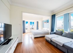 独栋·软景E居 软景E居店 月明公寓酒店3号楼蓝色主题房 拎包即住 1室1厅_软景E居租房