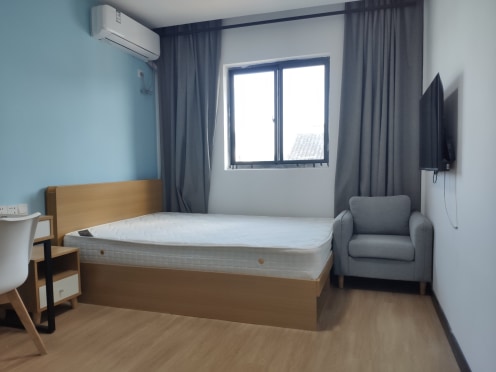 独栋·叶之屋公寓 旺山店 精装大床房 押一付一 免费停车 免费网络 拎包即住 1室1厅