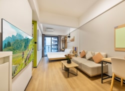 独栋·源悦里青年公寓酒店 东城万达店 世博广场·轻奢观景 亲肤布草 每周保洁 商圈核心 全景阳台 1室1厅_东城万达广场租房