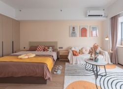 独栋·万汇公馆 浦口万汇城店 超大精装大一居室落地窗直租 1室1厅_浦口大道8号租房