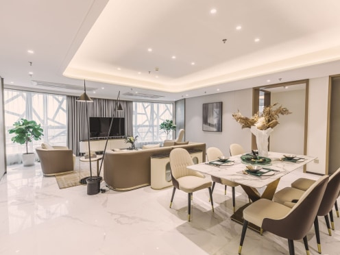 独栋·成都泊寓 交子荟国际公寓 【尊享三居S1】金融城双子塔 套三带书房豪华大平层 24小时管家 无中介 拎包入住 3室1厅