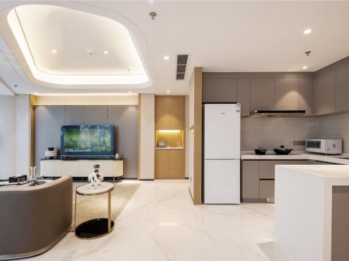 独栋·成都泊寓 交子荟国际公寓 【至臻两居A3】成都双子塔 超高楼层 大平层套二 公对公开专票 2室2厅