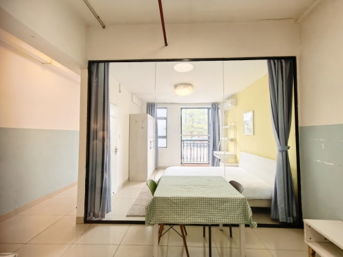 独栋·安景寓 天河慧通广场店B5栋 超大视野 长租88折 阳光玻璃一房一厅 独栋园区管理  近体育西地铁站  天河客运站 1室1厅