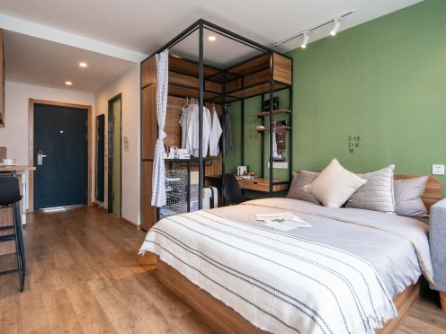 独栋·柚米 无锡三阳广场柚米寓 精装温馨一居室 拎包入住  三阳广场地铁口 生活便利 1室1厅