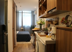 独栋·柚米寓 无锡三阳广场店 无停车位，三阳广场地铁口，包网费物业费，拎包入住  押一付一 1室1厅_中国平安大厦租房