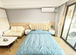 独栋·柚米寓 善城公寓 嘉善县阳台一室近时代大观 可短租 民用水电气 0中介费 随时入住 1室1厅_善城公寓租房