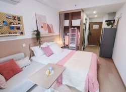 独栋·华润置地·有巢公寓 江南路店 近6号线明珠路站 无中介服务费 民用水电 温馨一居 1室1厅_福明路66号租房