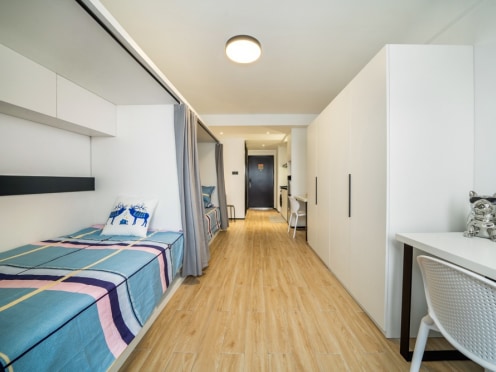 独栋·城家公寓 城家铱工场周市人才公寓 精装闺蜜房！双床超值！24h安保！独厨独卫！ 开间