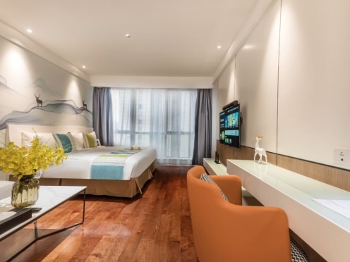 独栋·瑞贝庭公寓 苏州金鸡湖博览中心瑞贝庭公寓酒店 独门独户独厨独卫！可做饭！配有衣柜！鞋柜超大储物空间 开间