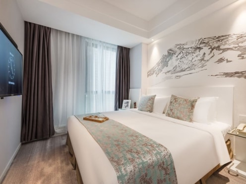 独栋·瑞贝庭公寓 苏州金鸡湖博览中心瑞贝庭公寓酒店 品牌家具！家电全配！冰箱，洗衣机，品质装修，拎包入住 2室1厅