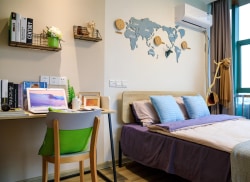 独栋·礼寓 礼寓绍兴中兴中路店 书圣故里对面，近地铁、公园、世茂广场，独卫单间，拎包入住 1室1厅_中成大厦租房