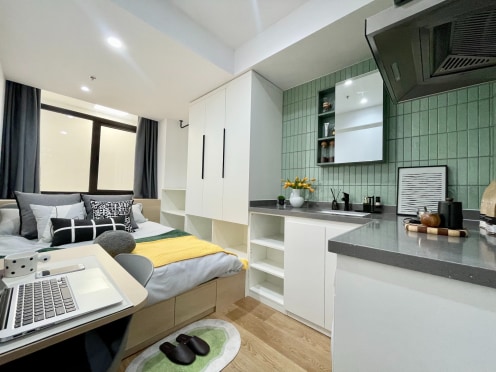 独栋·贝壳海盐公寓 汶水路店 【长租特惠】1号线汶水路/民水民电/干湿分离/拎包入住 开间