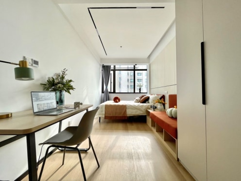 独栋·贝壳海盐公寓 汶水路店 【静安保租房】近市北高新园区/久光商场/入住保洁/免费健身房 1室1厅