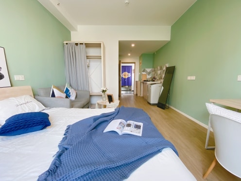 独栋·禾幔迦 姑苏店 姑苏自营居 山塘品质天花板 臻选马卡龙一居室 民用水电 1室1厅