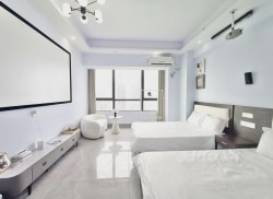 独栋·旭客公寓 荣盛店 荣盛13·1723/一线海景房/万达广场/金沙湾观海长廊 开间_荣盛中央广场租房