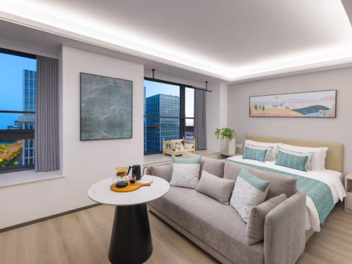 独栋·雅院 淞北路店 豪华行政单房  开业特惠 酒店管理 全套家电提供打扫含水电津贴 1室1厅