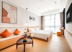 独栋·家蜓酒店公寓 徐州高铁站店 绝美超精装大开间,包1000兆宽带,无中介费,停车方便 开间_淮海数字经济产业园租房