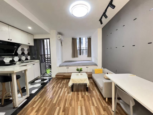 独栋·宅小忙公寓 绿地保税店 整租一居室 9号线轻轨短租月付 1室1厅