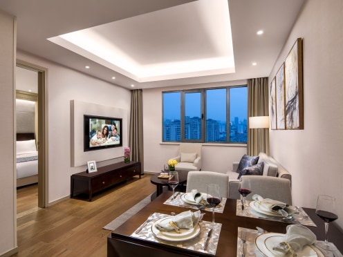 独栋·盛捷服务公寓 绿宝广场店 超大家庭房，24小时安保、品牌厨卫，无中介费 2室1厅