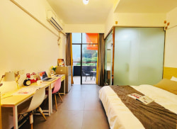 独栋·东莞v+公寓 东城万达店 近天宝地铁口 东城万达，精装修 可养宠物 采光好带大露台日式榻榻米床 开间_金宝路5号租房