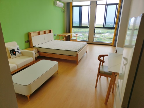 独栋·稻梦公寓 吴江店 原木风单人公寓+押1付1+近地铁口+精装拎包 1室1厅