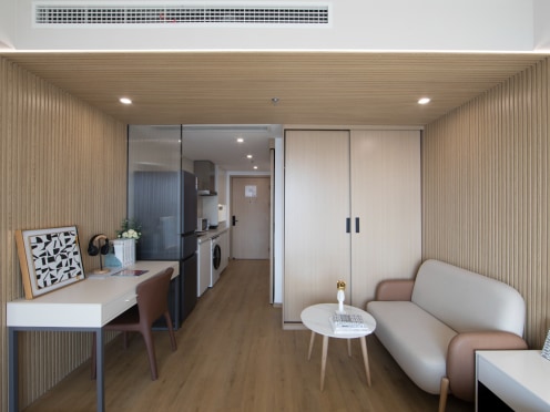 独栋·共享家公寓 南岸新地公寓B座 A1精致一居室 拎包入住 家电齐全，通勤超便捷！ 开间