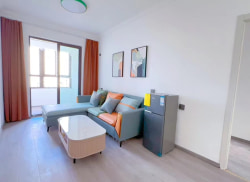 独栋·朗寓 门第一期店 采光好南北通透大阳台民用水电包物业押一付一精装全配门第一期 1室1厅_东海湾门第租房