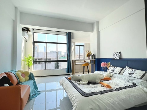 独栋·温莎国际公寓 广州金融城车陂南地铁站店 4/5号线车陂南，超高性价比阳光大单间拎包入住 1室1厅